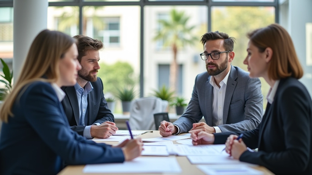 Équipe de consultants en finance discutant autour de données économiques